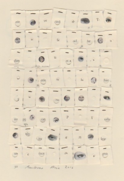 “50” by Barbara Price, 2016 (waxed line on paper, 4.25″ x 7″)